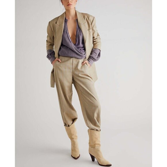 FREE PEOPLE Anyway Tee Sweatshirt Sweater Top / Fallen Fig NEW! XS - Picture 3 of 5